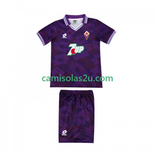 Camisolas de futebol ACF Fiorentina 1992 1993 Retro Criança Equipamento Principal Manga Curta Camisolas de futebol ACF Fiorentina 1992 1993 Retro Criança Equipamento Principal Manga Curta